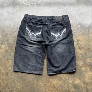 Vintage Baggy Black Y2K Embroidered Jorts‎
